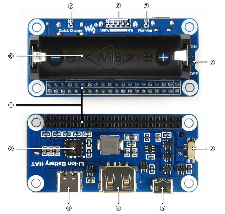 Li-ion Battery HAT on board resource