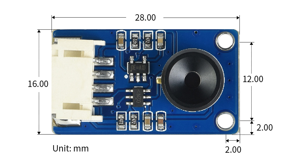 Outline Dimensions of MLX90640-D110 Thermal Camera