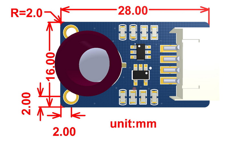 MLX90640-D55 Thermal Camera dimensions