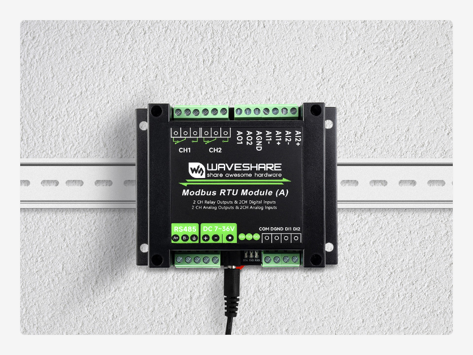 Industrial Modbus RTU mixed input and output module, product show
