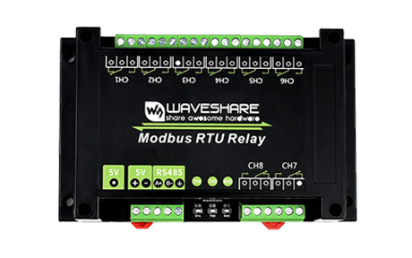 Modulo Relay Latching 8 Canali Waveshare Modbus RTU – Isolato, RS485, Montaggio Su Guida DIN, Custodia ABS, Contatti 10A 250V