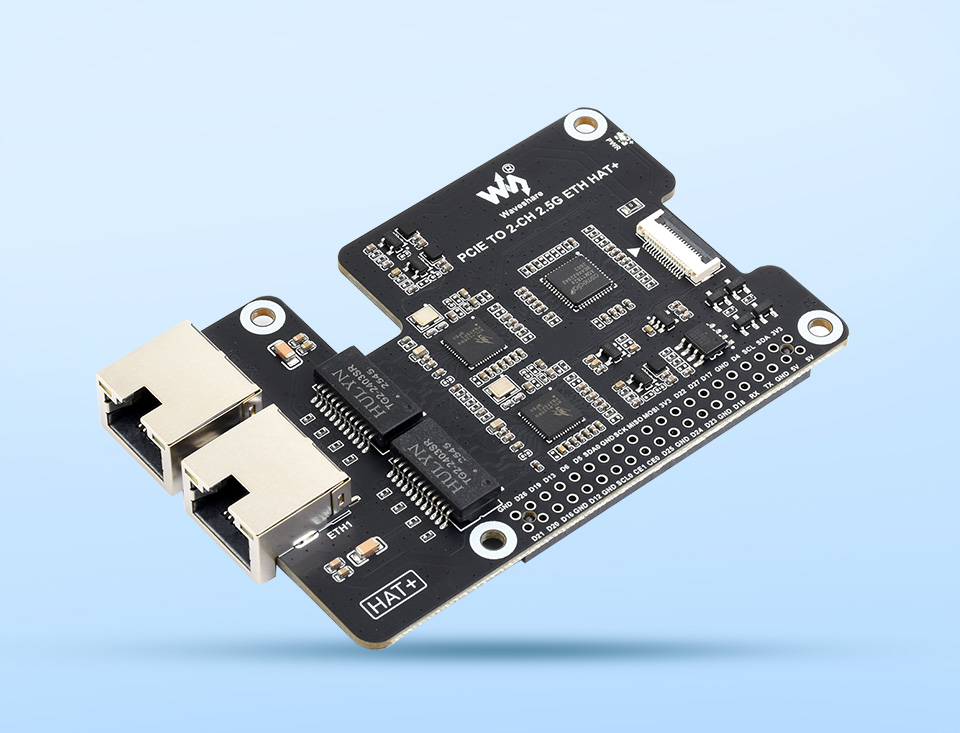 PCIE TO 2-CH 2.5G ETH adapter, front view
