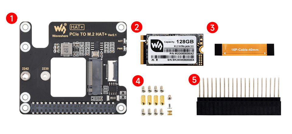 SSD NVMe M.2 512GB Pour Raspberry Pi 5 - Vitesse Jusqu'à 800 Mo/s, Format 2280, Compatible PCIe 2.0/3.0