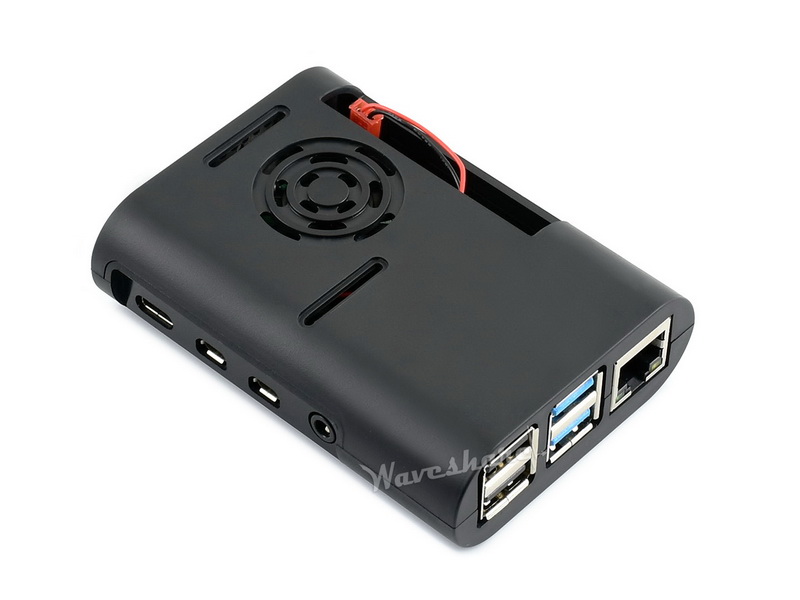 Raspberry Pi 4 Case with Fan (Black)