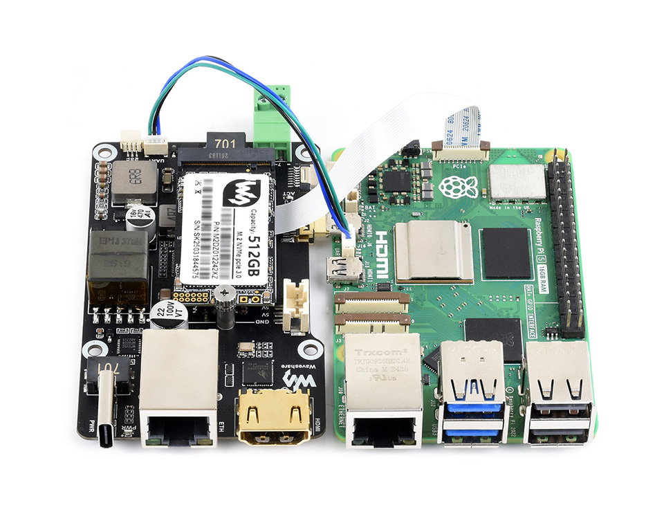 PCIe To M.2 Multifunctional Adapter, assembly example