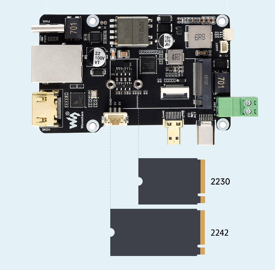 PCIe To M.2 Multifunctional Adapter, compatible With / 2242 / 2230 Size M.2 Solid State Drive