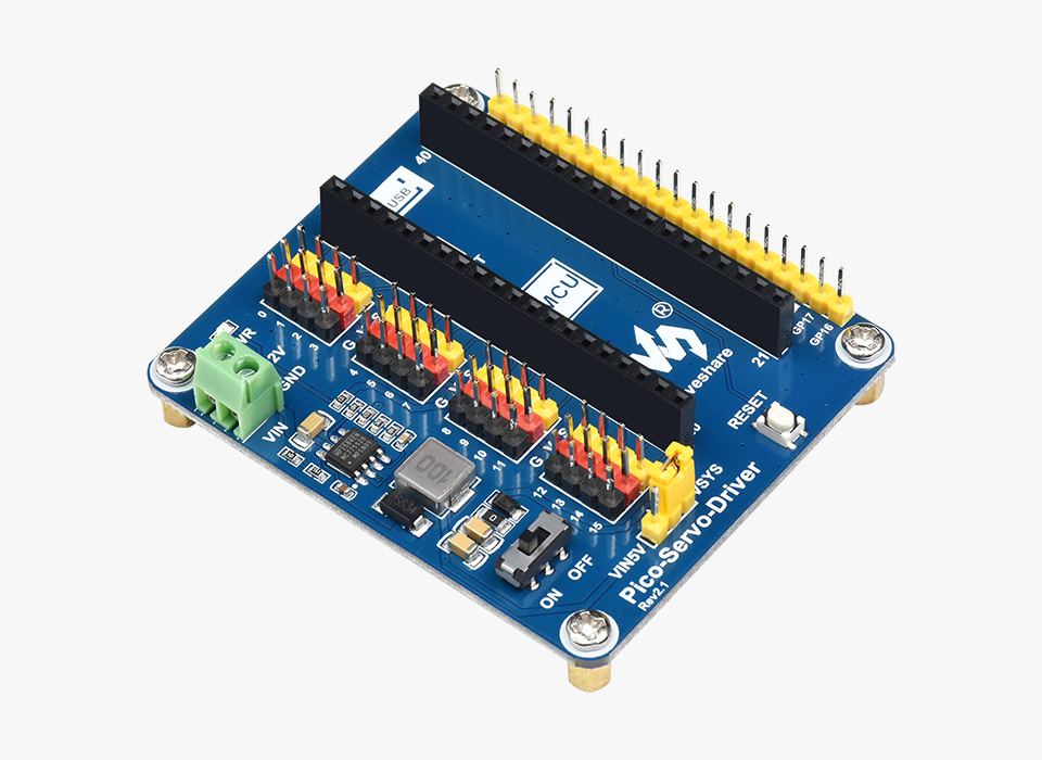 pwm servo motor driver módulo escudo expansor expansão placa de expansão chapéu para rpi raspberry pi pico wh