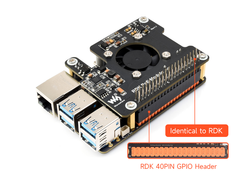 RDK-PoE-Module Identical to RDK RDK 40PIN GPIO pin header