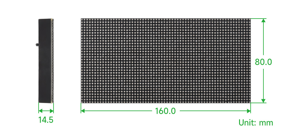 RGB full-color LED matrix panel, 2.5mm Pitch, 64x32 pixels