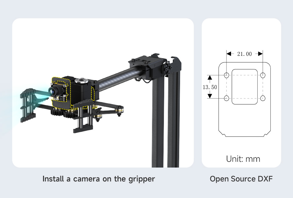 3+1 DOF High-Torque Serial Bus Servo Robotic Arm, Supports installing a camera to extend visual applications
