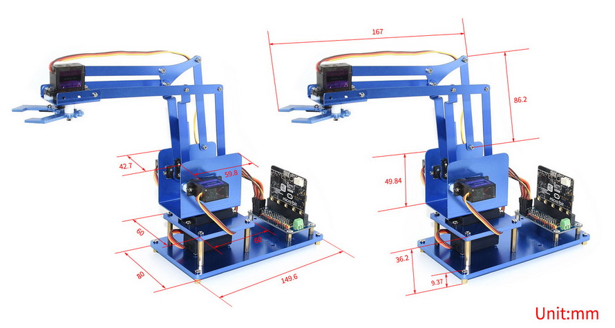 4-DOF Robot Arm Kit for Bluetooth Control