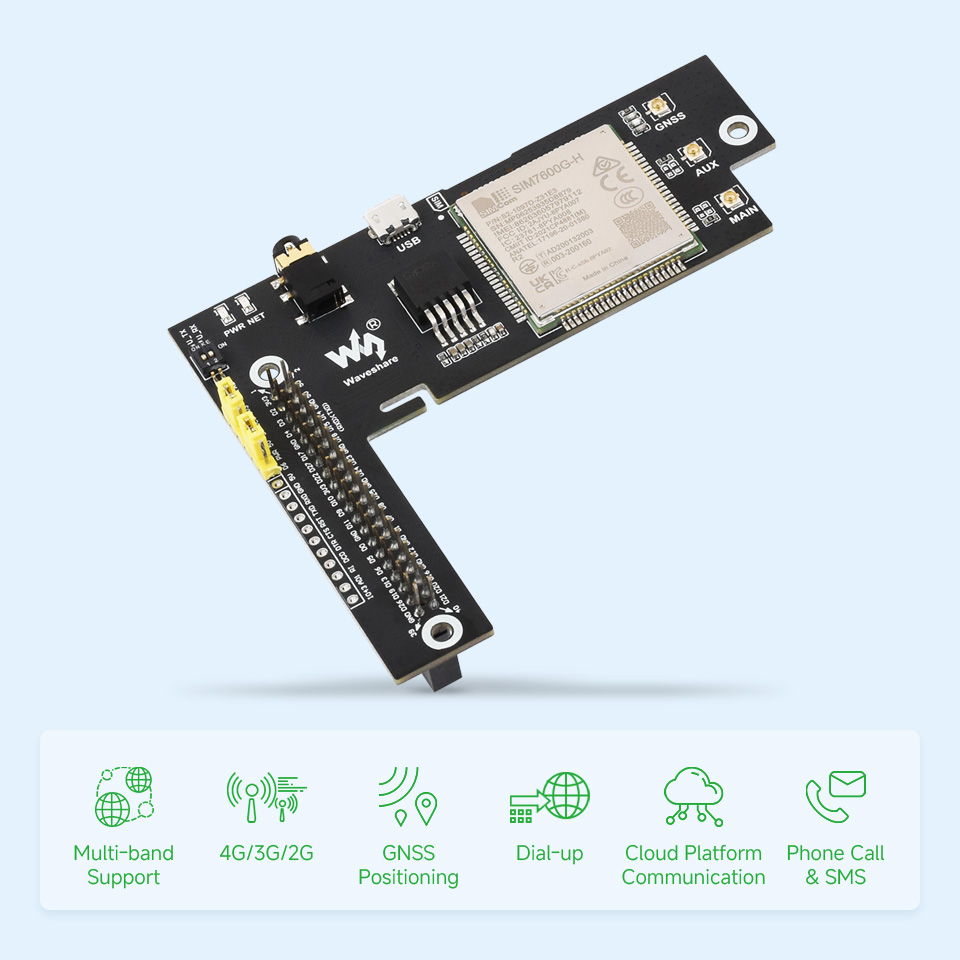 SIM7600G-H 4G Module Expansion Board For Jetson Nano, front view