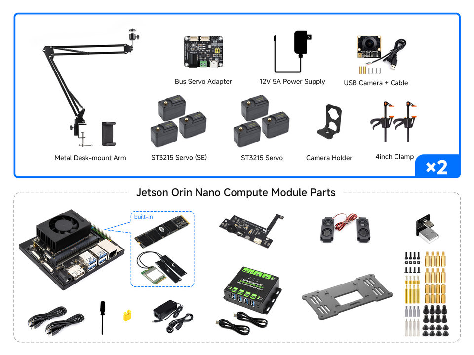 SO-ARM101 No-3DP Jetson Orin Nano Kit (SE)