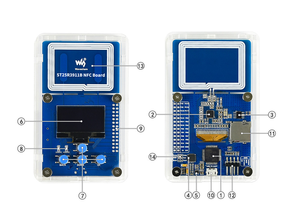 ST25R3911B NFC Board on board resource