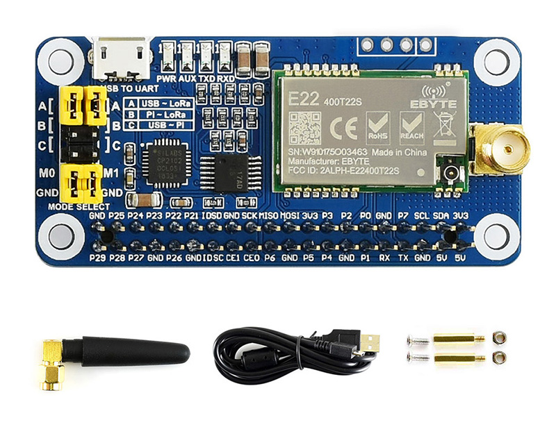 SX1268 433M LoRa HAT dimensions