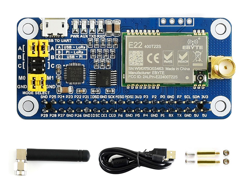 SX1268 470M LoRa HAT dimensions