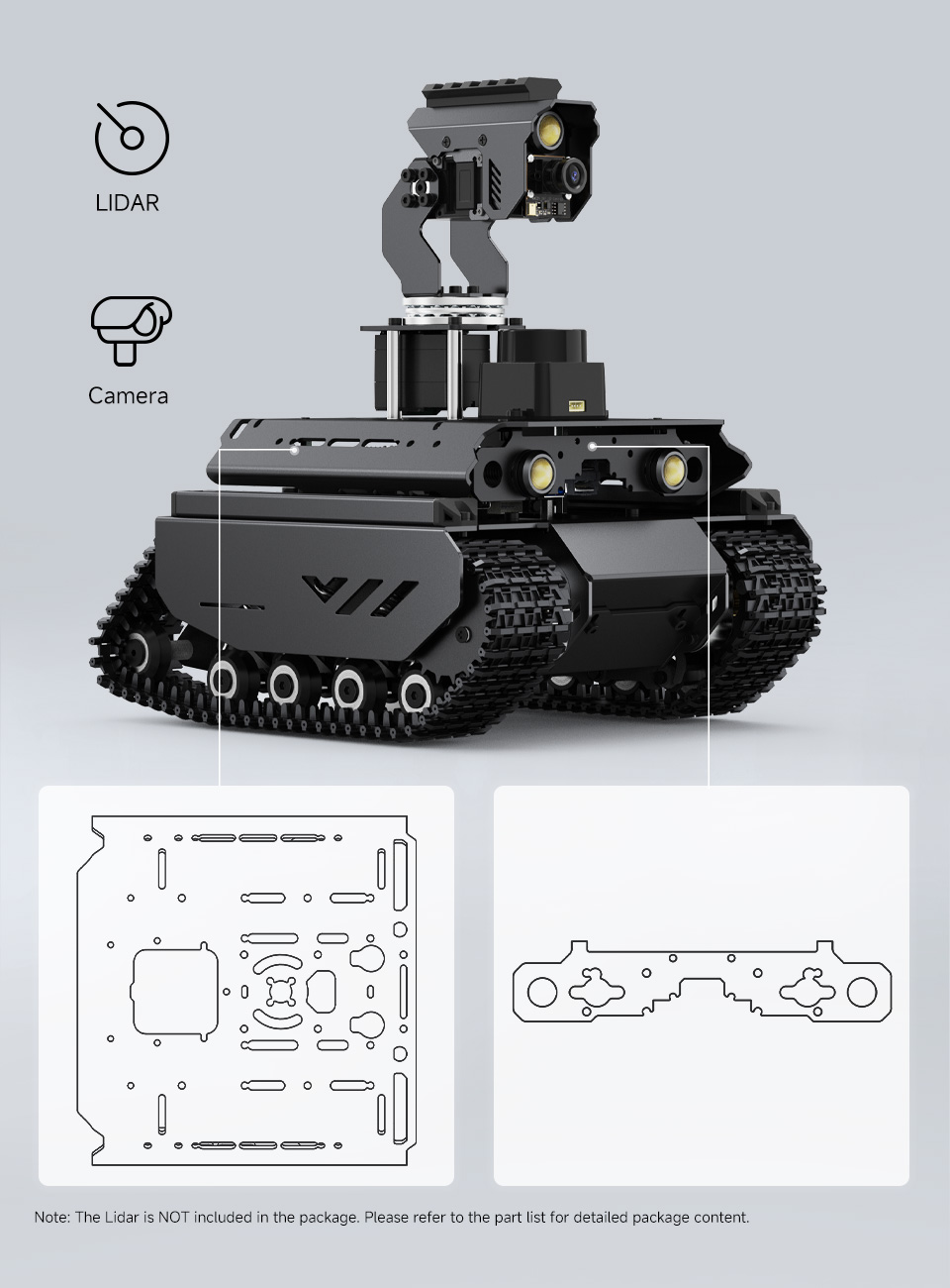 UGV Beast AI Robot, can be used to install a variety of peripherals