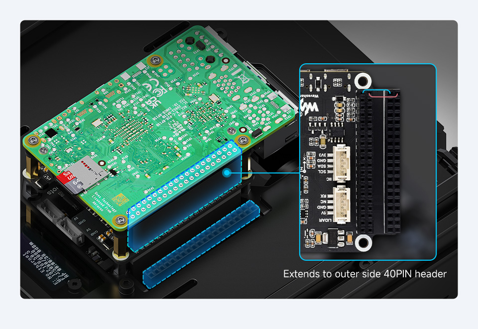 UGV Beast AI Robot onboard 40PIN GPIO extended header