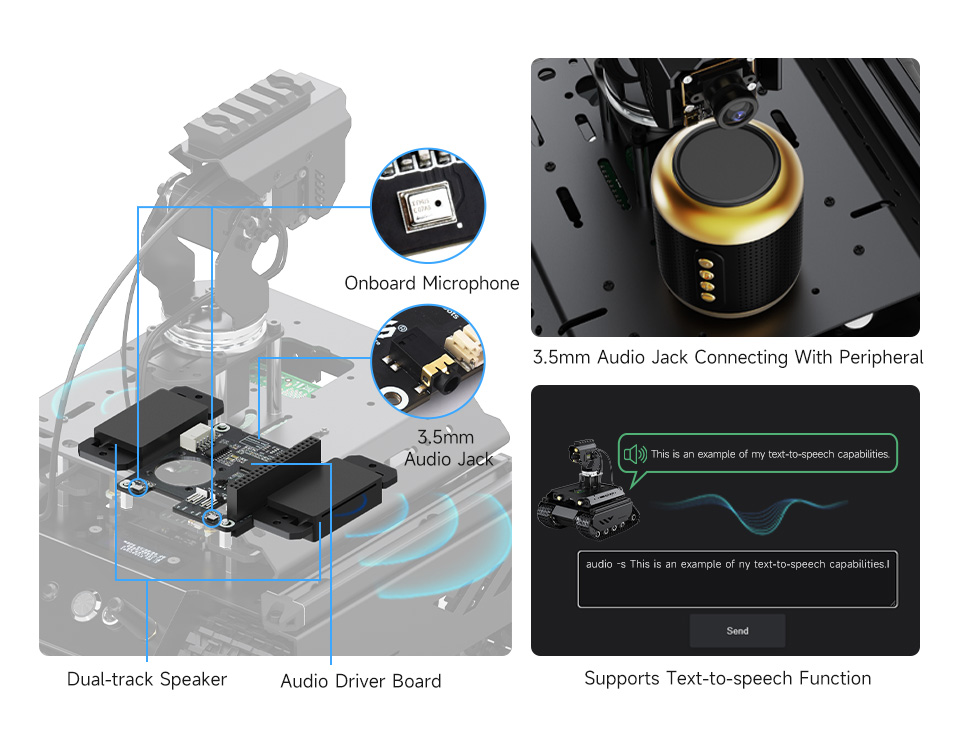 UGV Beast AI Robot with multiple audio interaction methods