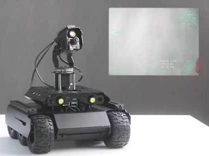 UGV Rover AI Robot blacklight control gesture control demo