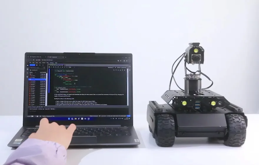 UGV Rover AI Robot, controlled by Jupyter Lab via PC