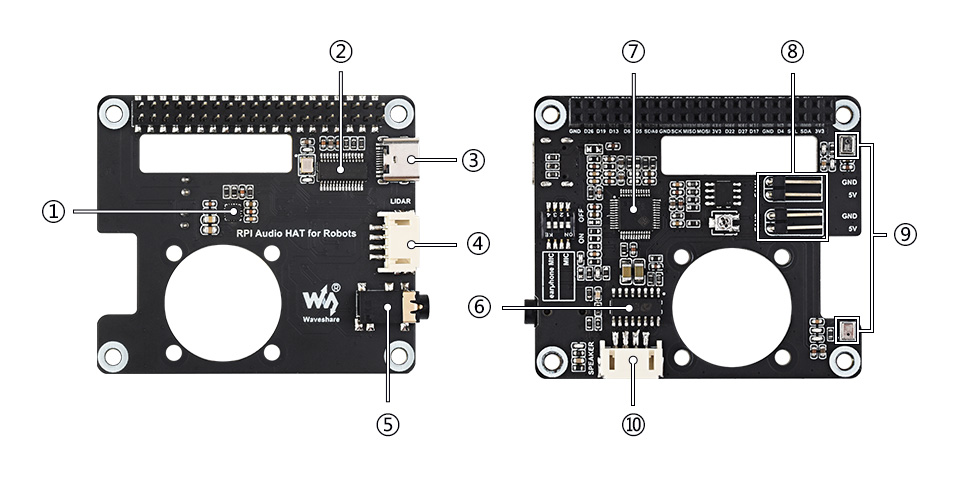 UGV Rover AI Robot, audio driver board