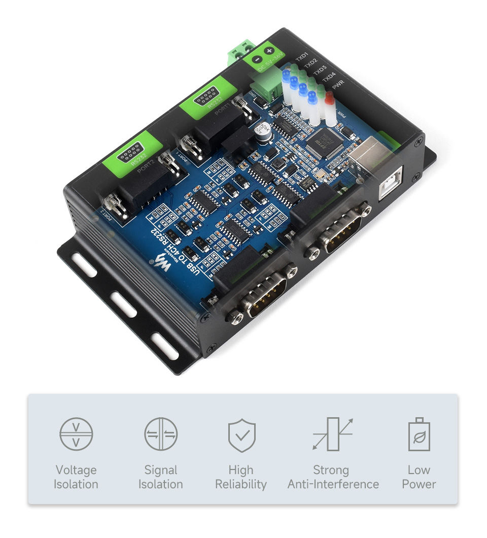 USB TO 4CH RS232 module, inside components