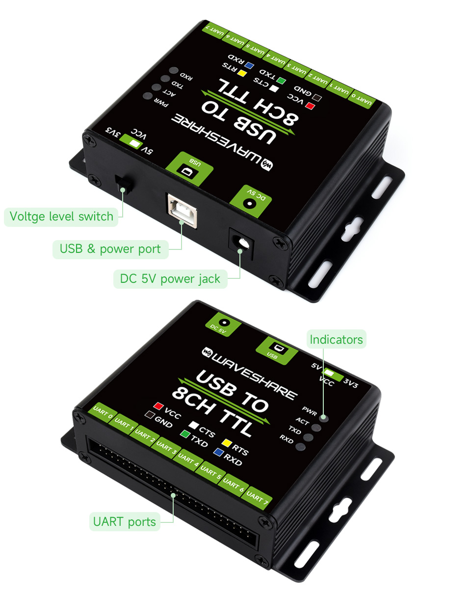 USB TO 8CH TTL Converter, interface introduction