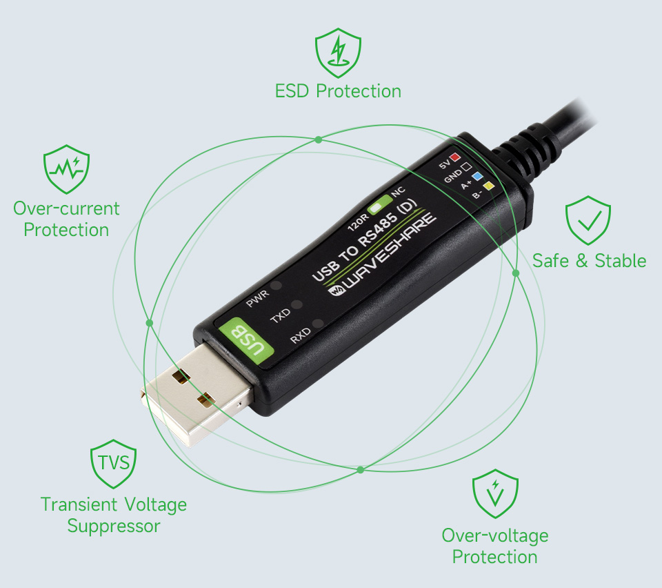 USB TO RS485 (D) Industrial Grade Isolated Bidirectional Converter, Multi system Support