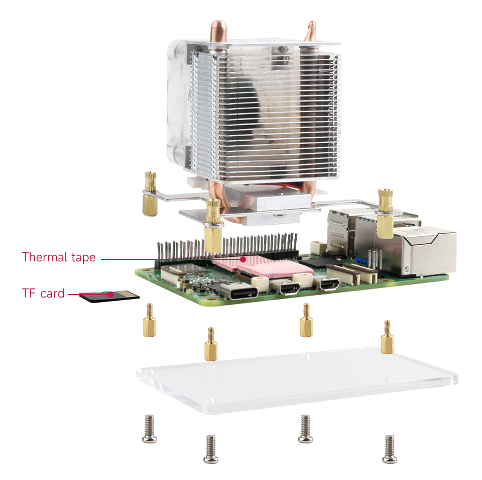 ICE Tower Fan for Pi5, installation method