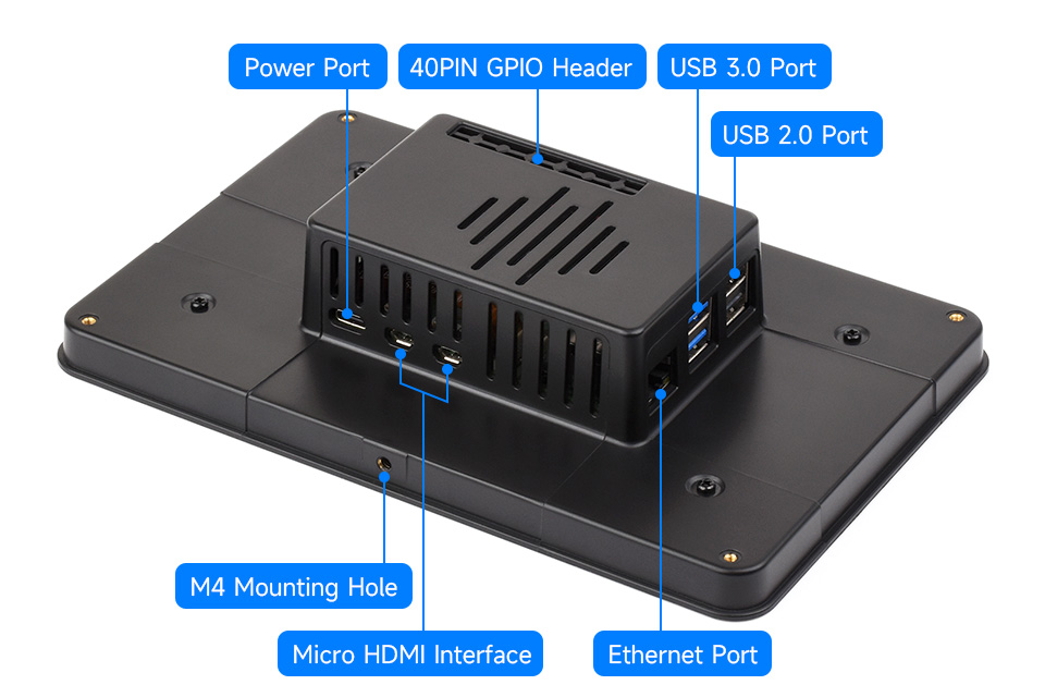 PI5-CASE-TD2 interface display