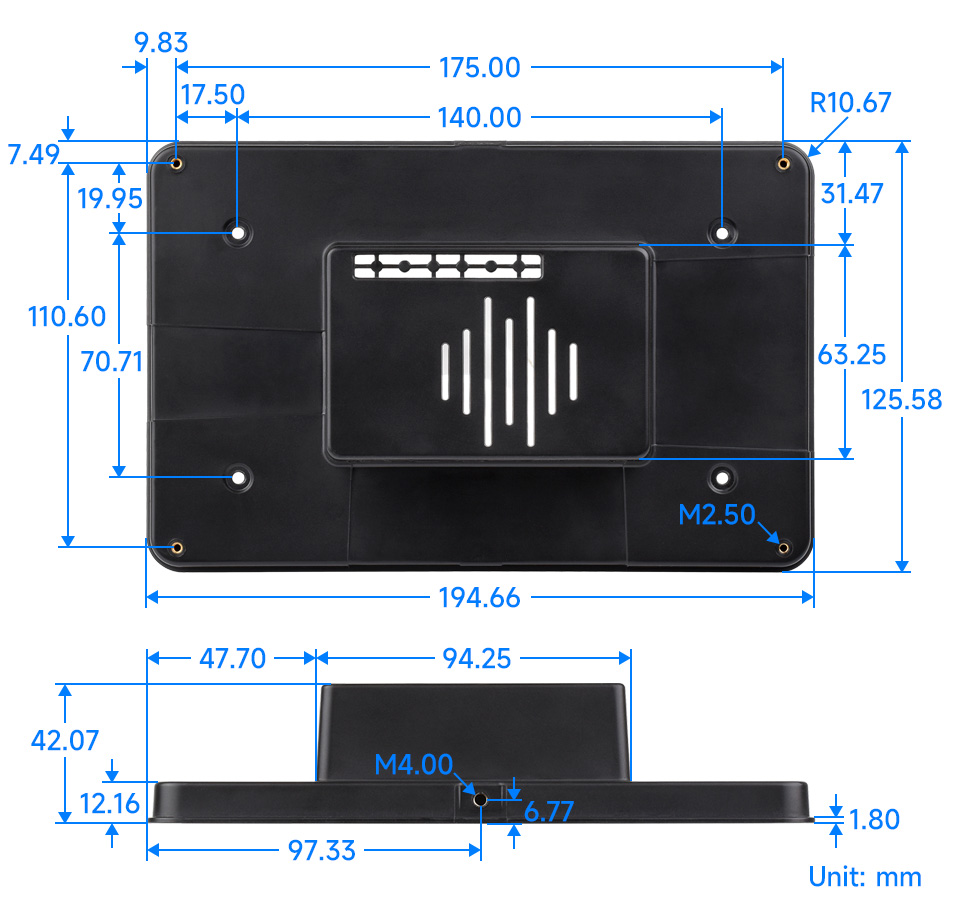 PI5-CASE-TD2 Outline dimensions