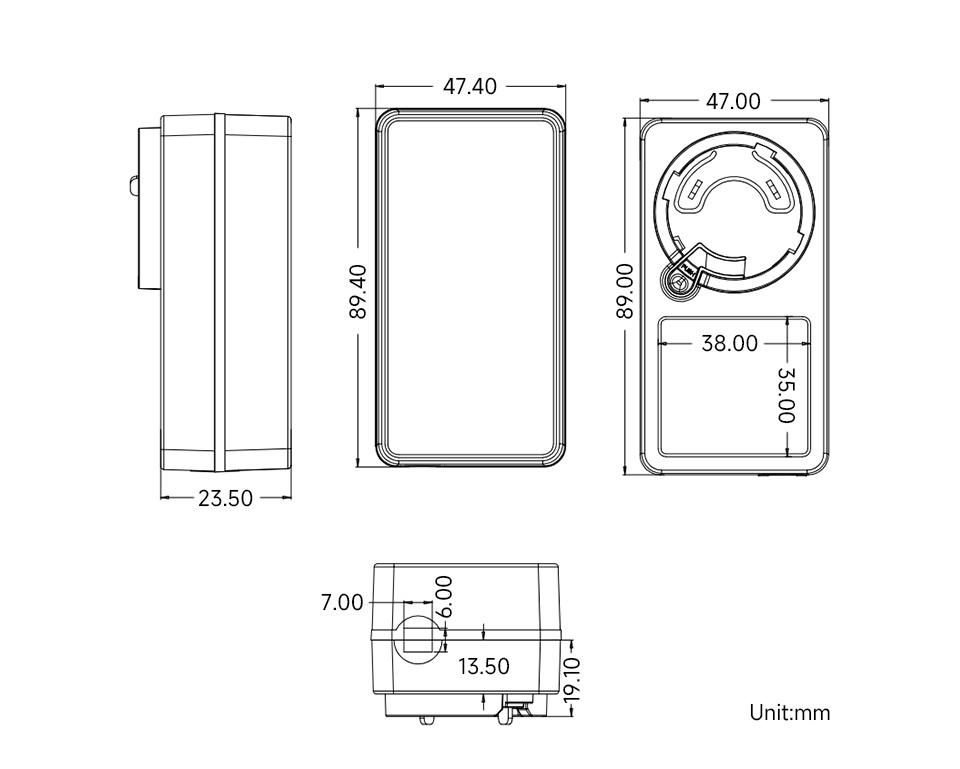 24V / 2A Power Supply, outline dimensions