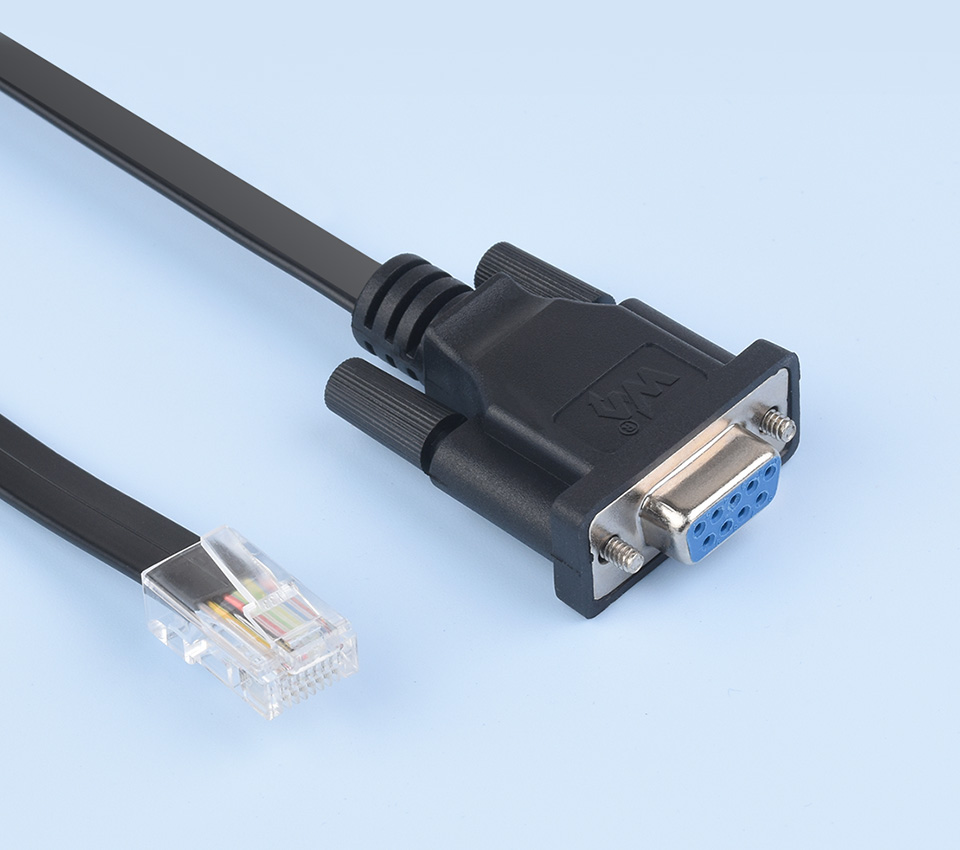 RS232 to RJ45 Console Cable, RS232 DB9 Female Port to RJ45 Console Male  Port, Console Communication Cable, Cable Length 1.8m