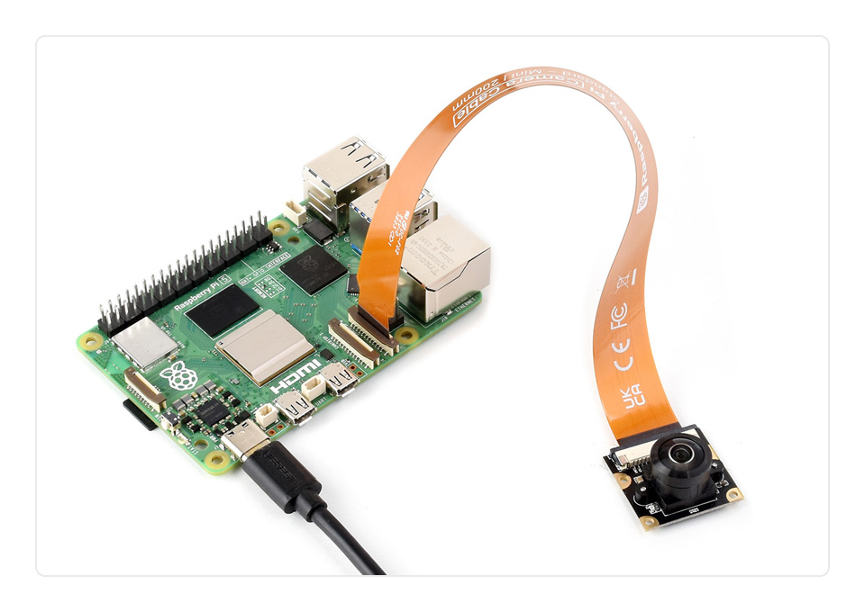 Raspberry Pi 5 CSI flexible cable, connecting DSI LCD to Raspberry Pi 5