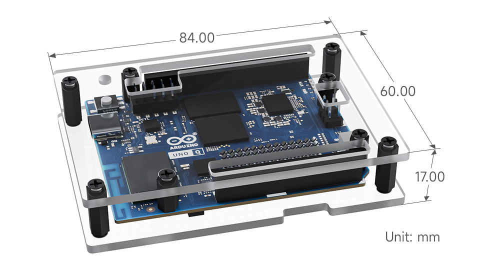 Outline dimensions of the case kit & board-only assembly