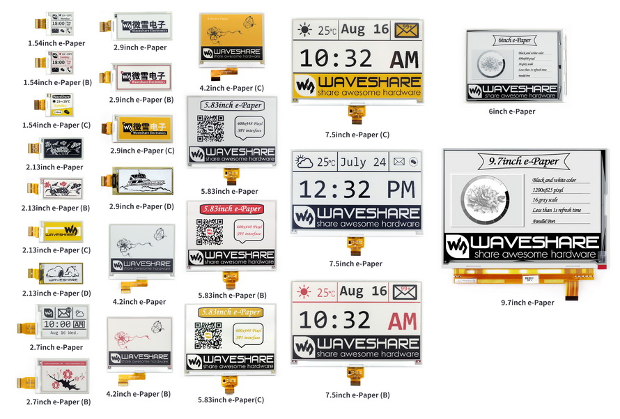 e-Paper raw panels comparing