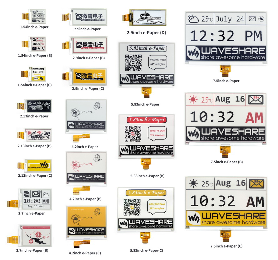 e-Paper raw panels comparing