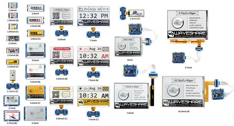 e-Paper raw panels comparing