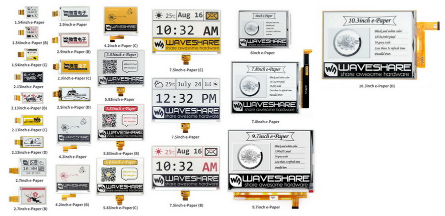 e-Paper raw panels comparing