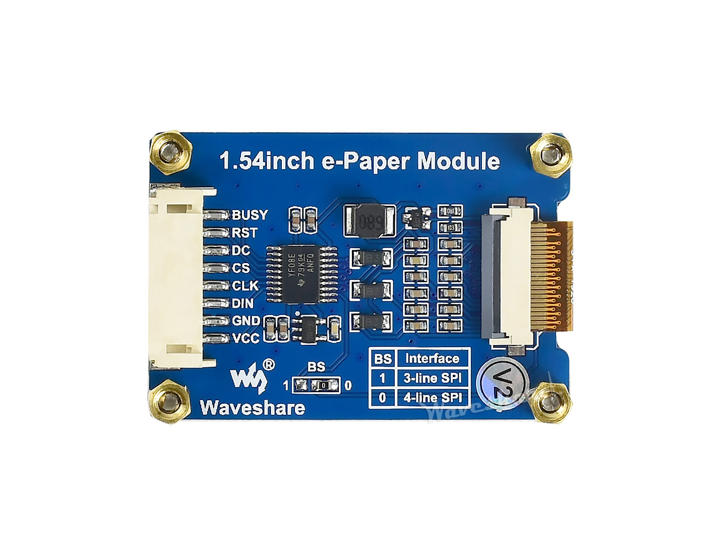 200x200, 1.54inch E-Ink display module, SPI interface | HINK