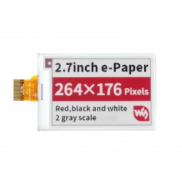 2.7inch E-Paper (B) E-Ink Raw Display, 264×176, Red / Black / White, SPI, without PCB