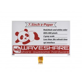 7.5inch E-Paper (B) E-Ink Raw Display, 800×480, Red / Black / White, SPI, Without PCB