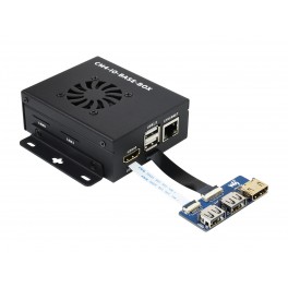 CM4-IO-BASE-BOX-A + USB HDMI Adapter, for Raspberry Pi Compute Module 4