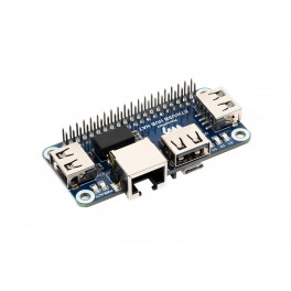 Ethernet / USB HUB HAT for Raspberry Pi, 1x RJ45, 3x USB