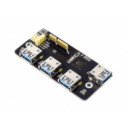 PCIe TO USB 3.2 Gen1 Adapter, for Raspberry Pi Compute Module 4 IO Board, 4x HS USB