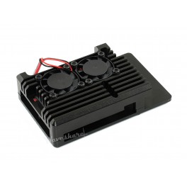 Aluminium Alloy Case for Raspberry Pi 4, Dual Cooling Fans