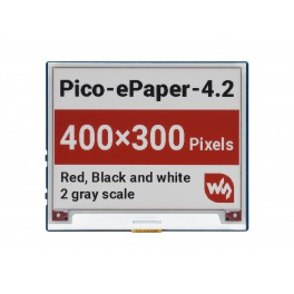 4.2inch E-Paper E-Ink Display Module (B) for Raspberry Pi Pico, 400×300, Red / Black / White, SPI