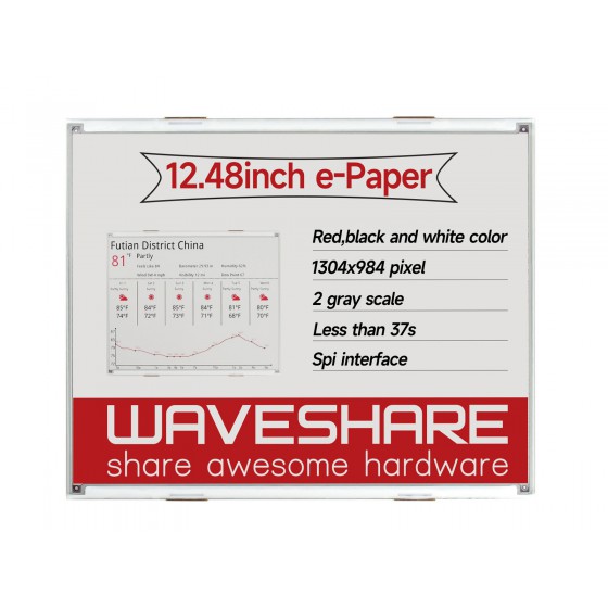 1304×984, 12.48inch E-Ink raw display, red/black/white three-color, SPI ...