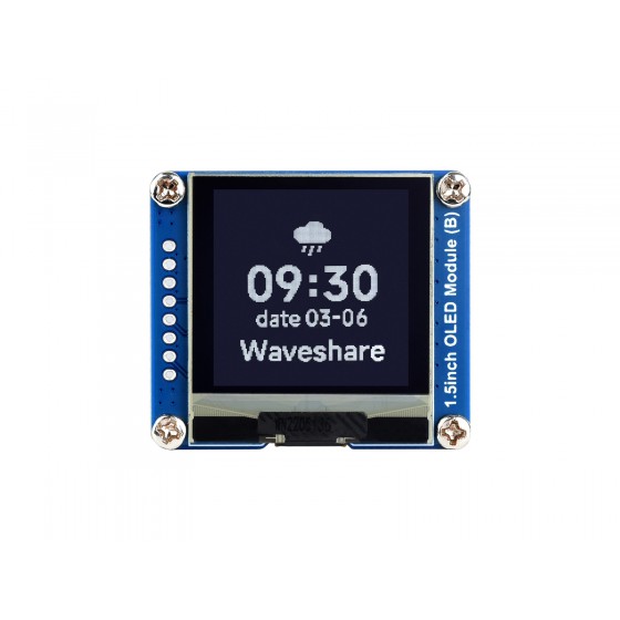 1.5inch OLED Display Module, 128×128 Resolution, SPI / I2C Communication, Black / White Display Color